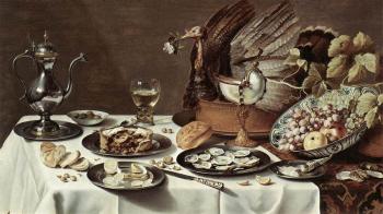 Pieter Claesz : Still Life with Turkey Pie